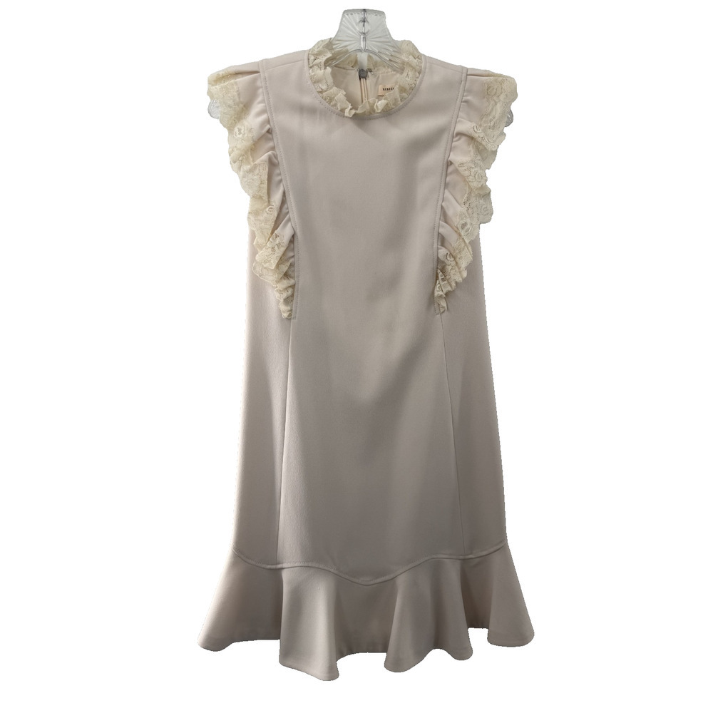Rebecca Taylor Women's Ivory Lace Shift Dress Peplum Size 2